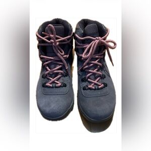 Columbia Charcoal Boots with Pink Laces